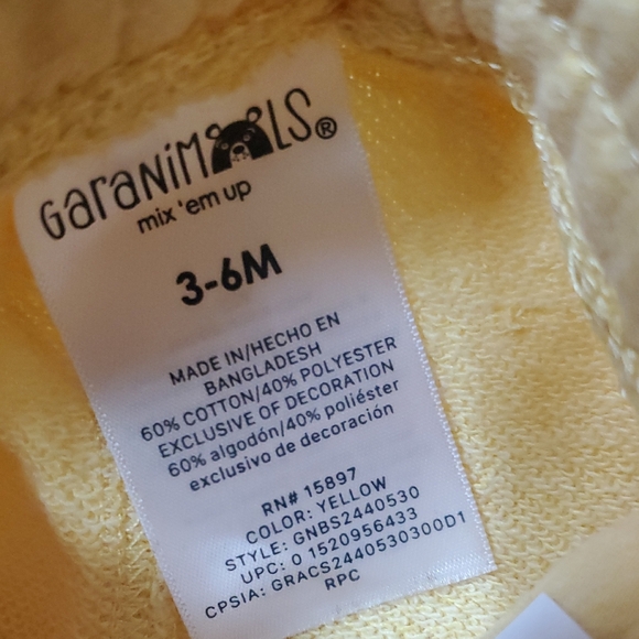 3-6M Yellow Baby Shorts with pockets - Picture 4 of 6